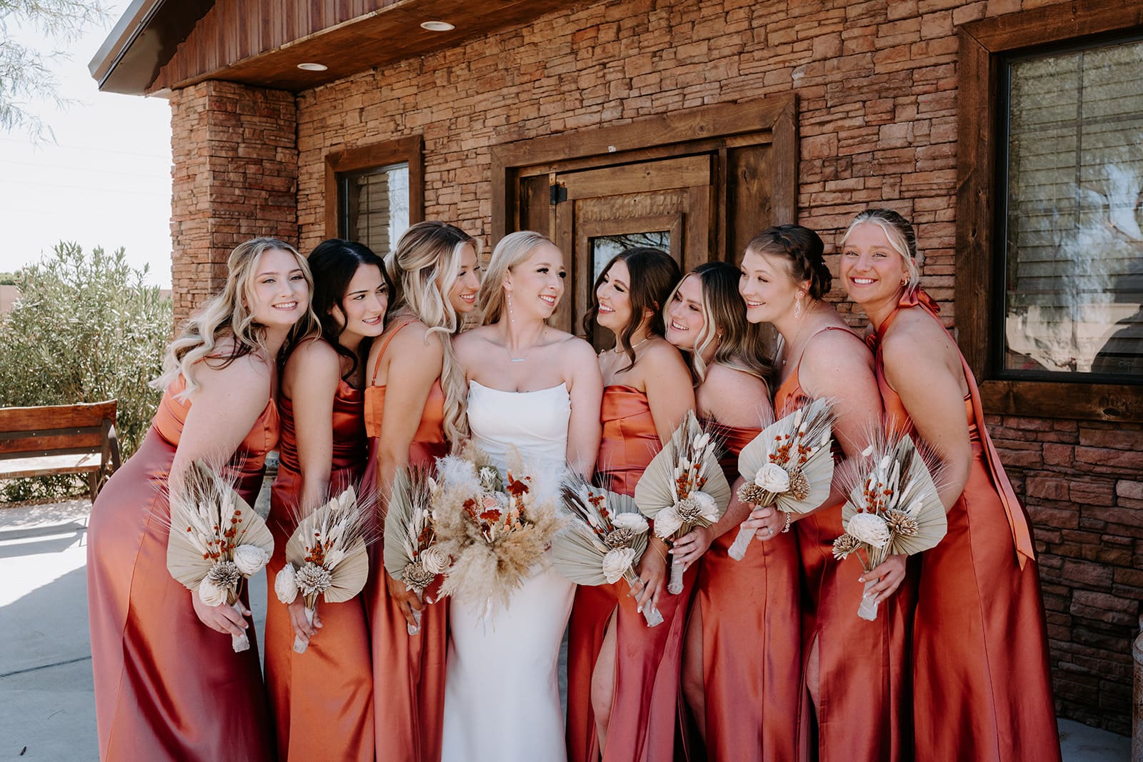Bridesmaids and Bride with desert colors