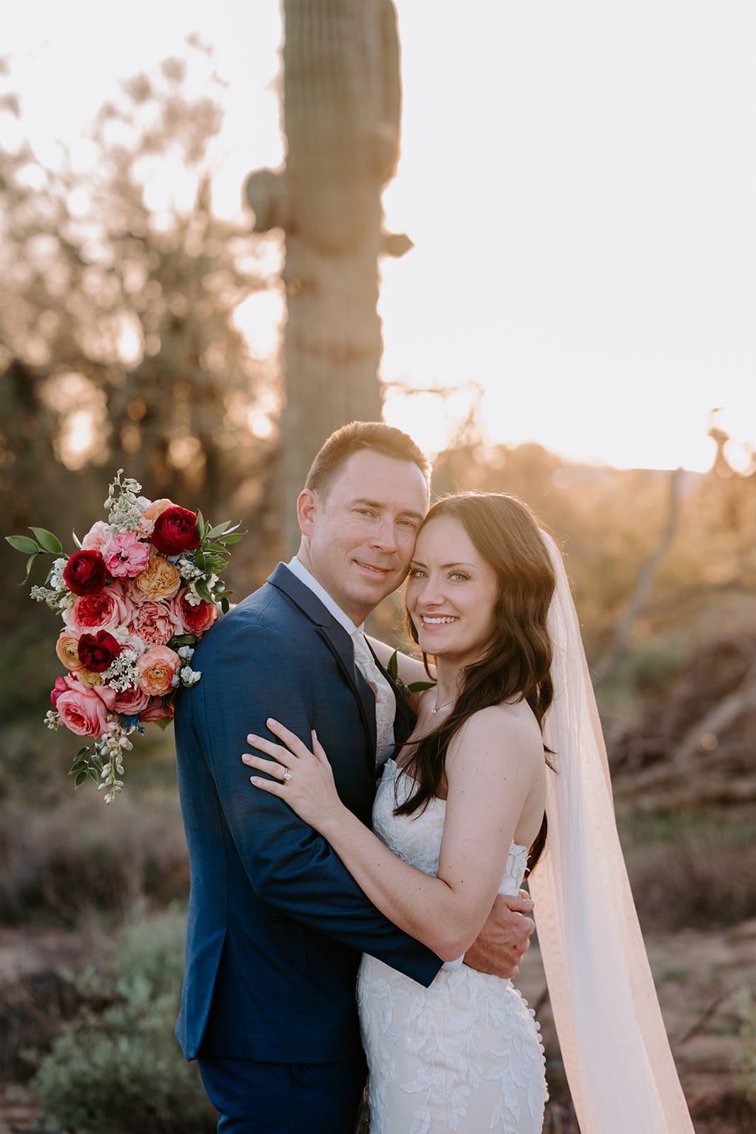 Bride and Groom photo on Superstition Manor Grounds