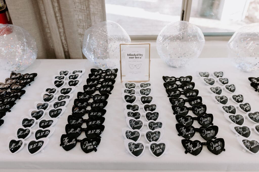 Party favor sunglasses for wedding