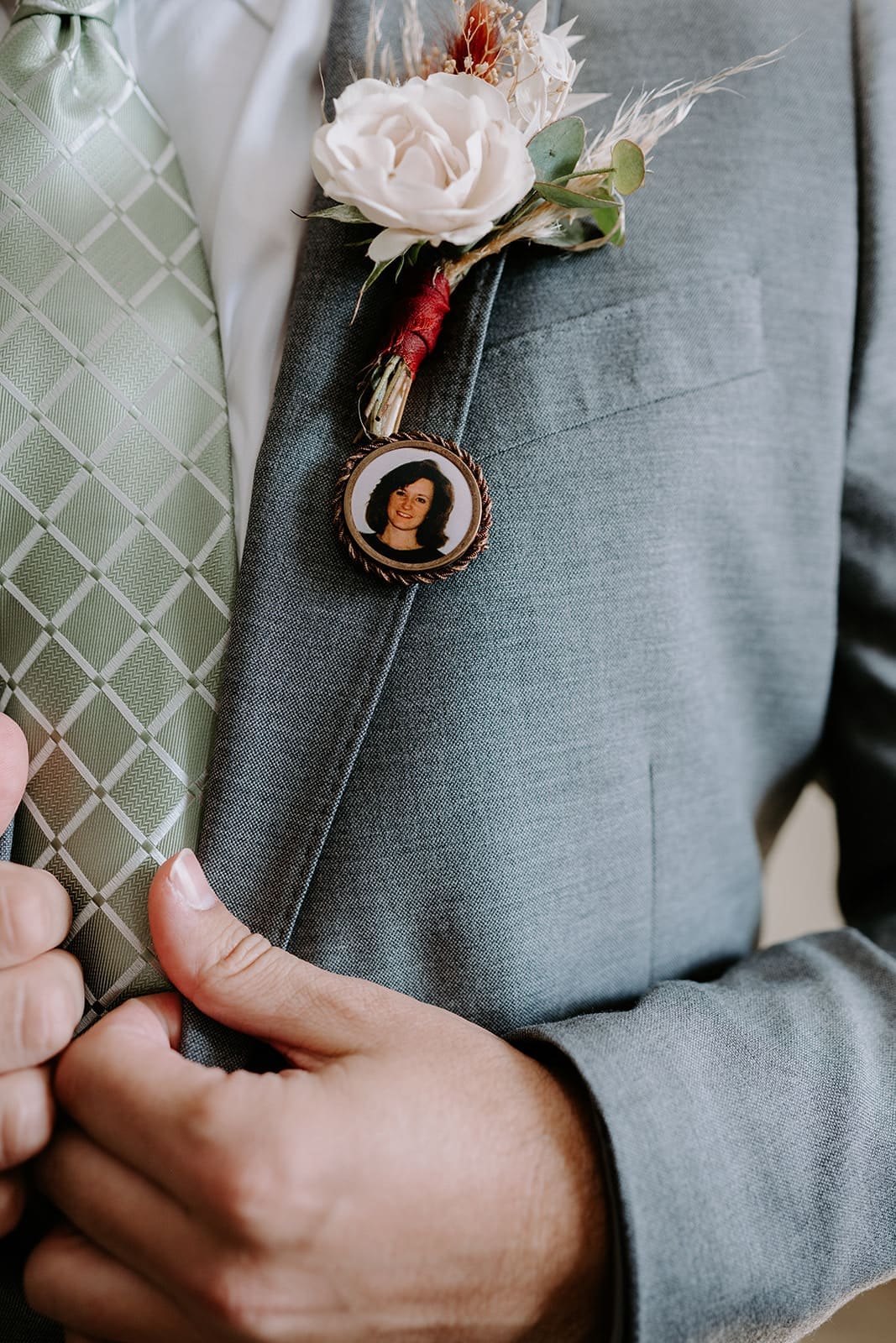 Antique pin of mother of groom