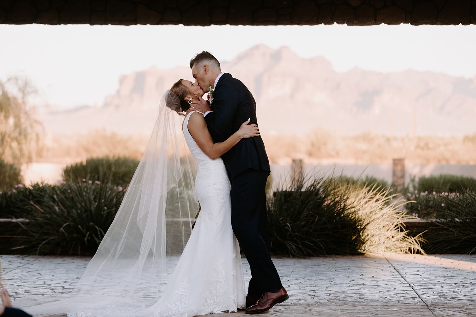 Bride and Groom ceremony kiss