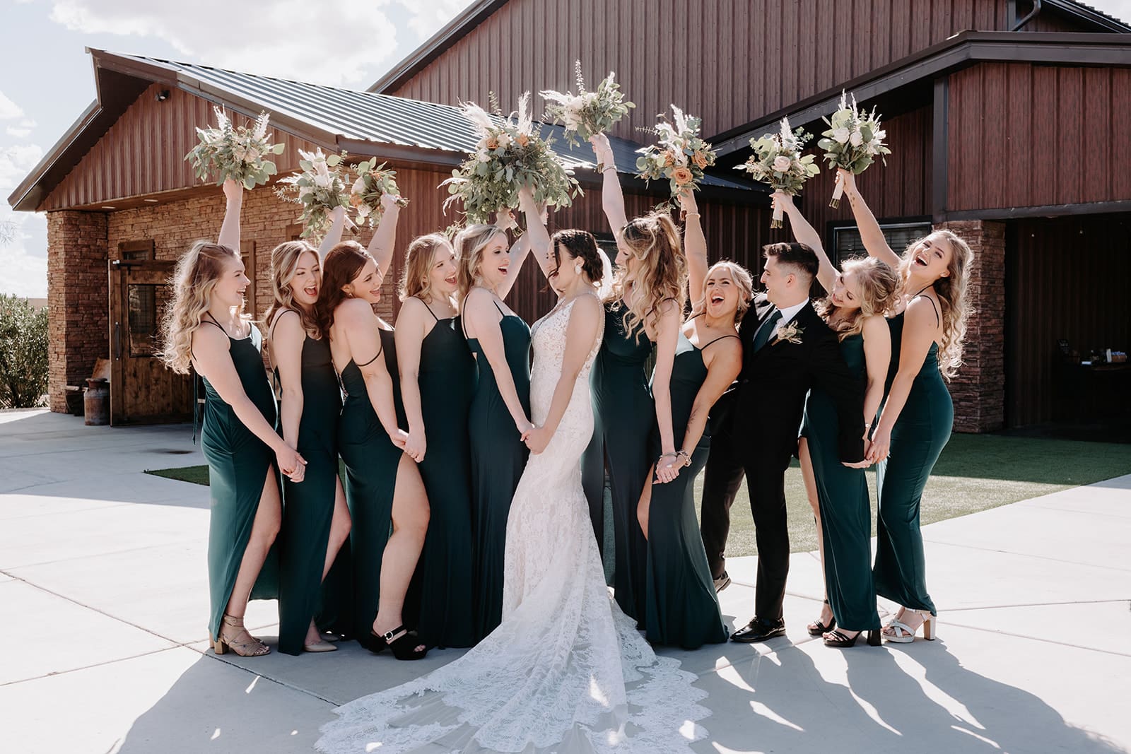Bridal party at Superstition Manor