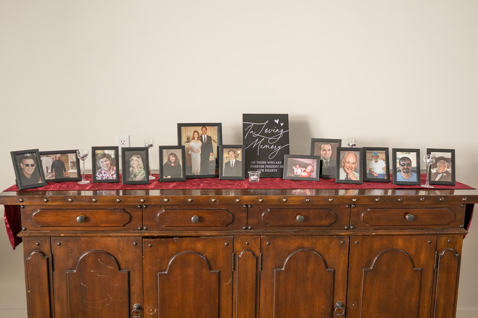 Photo album table of passed away family members