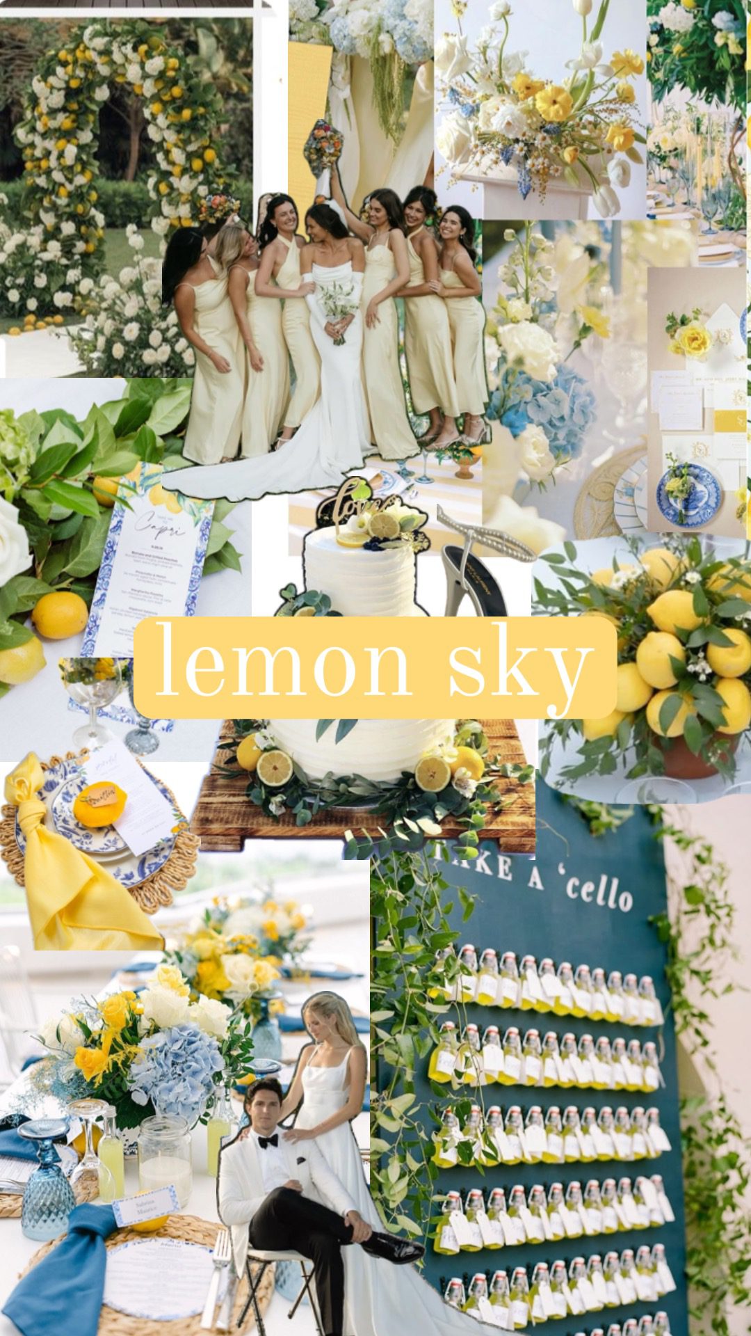 Lemon sky wedding pallet