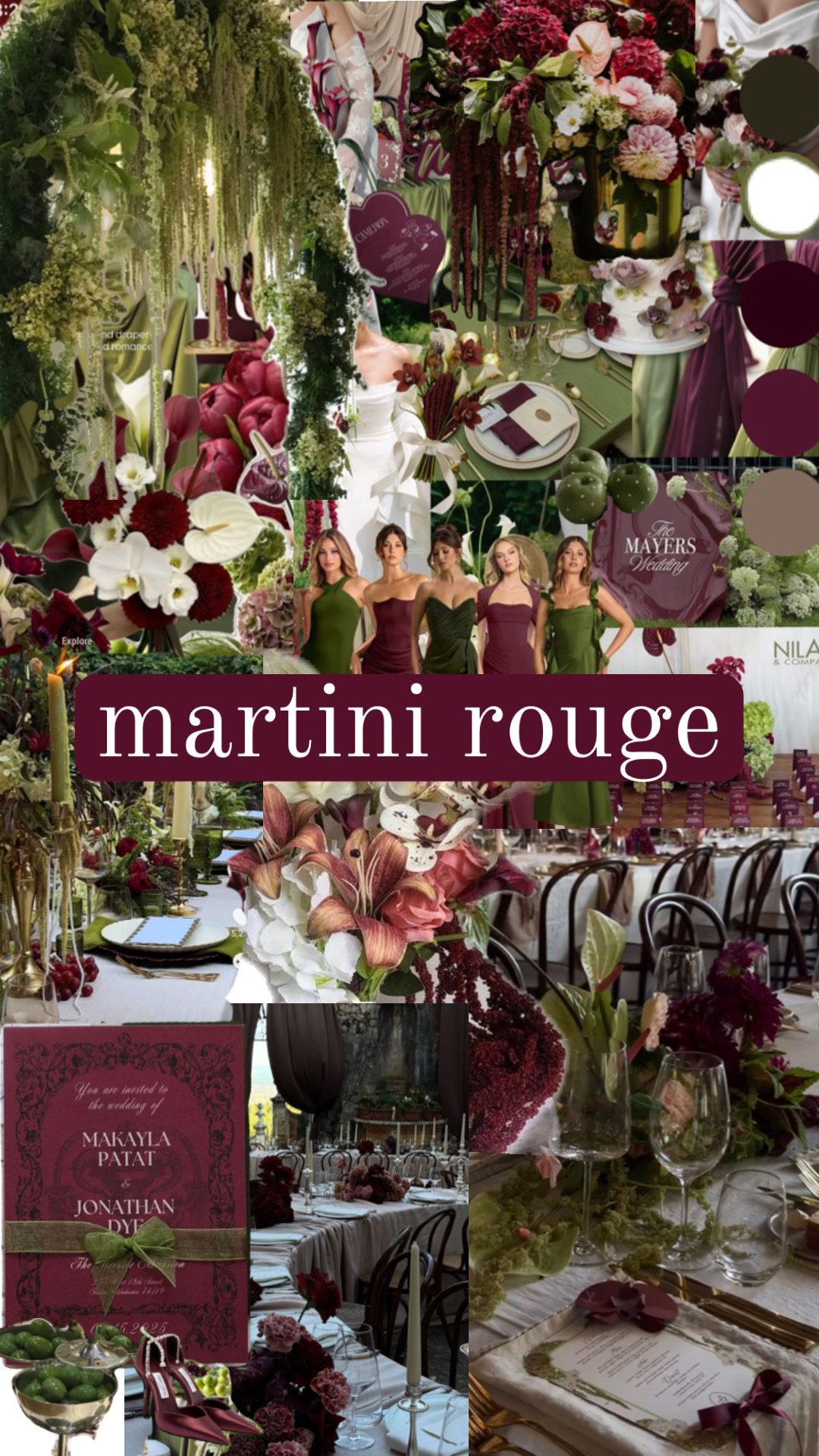 Martini rouge wedding pallet 