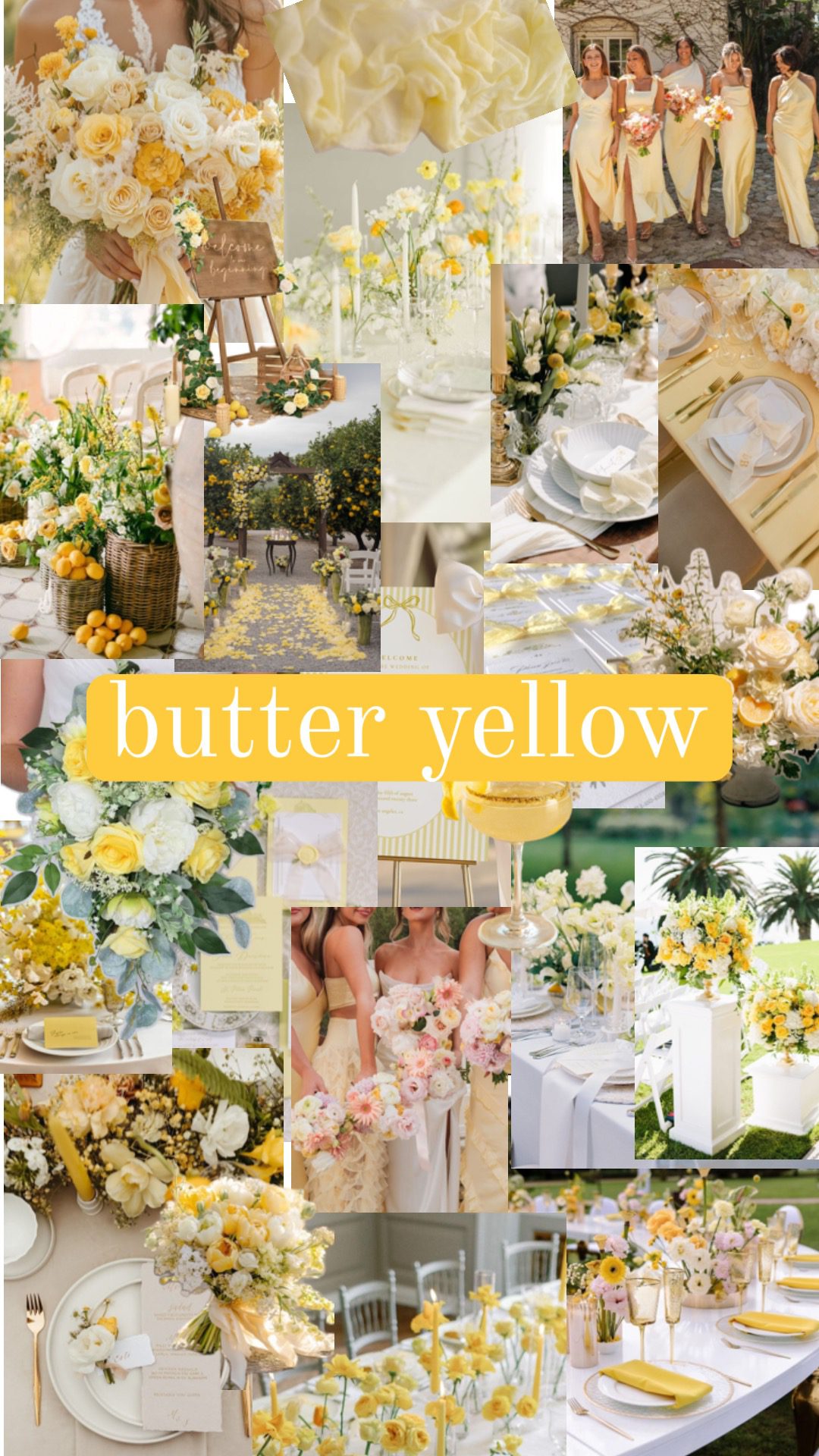 Butter yellow wedding pallet
