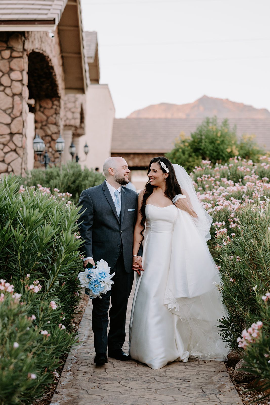 Bride and groom at superstition manor