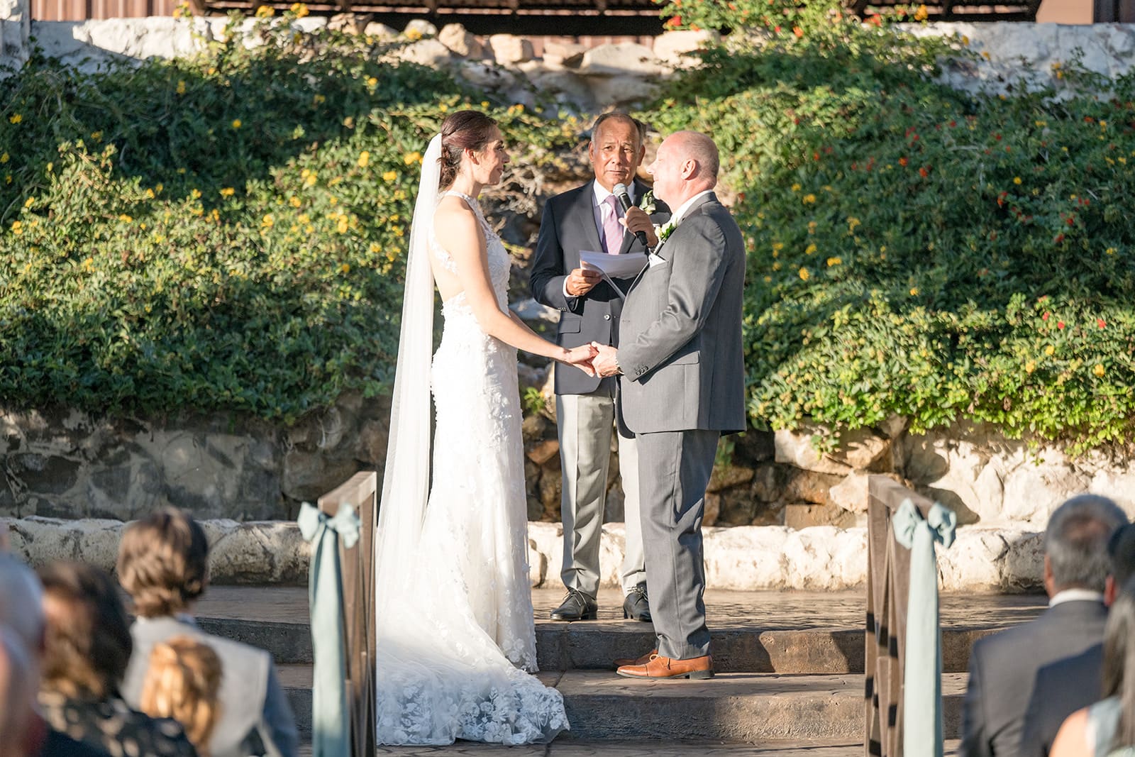 Garden park wedding ceremony at superstition manor