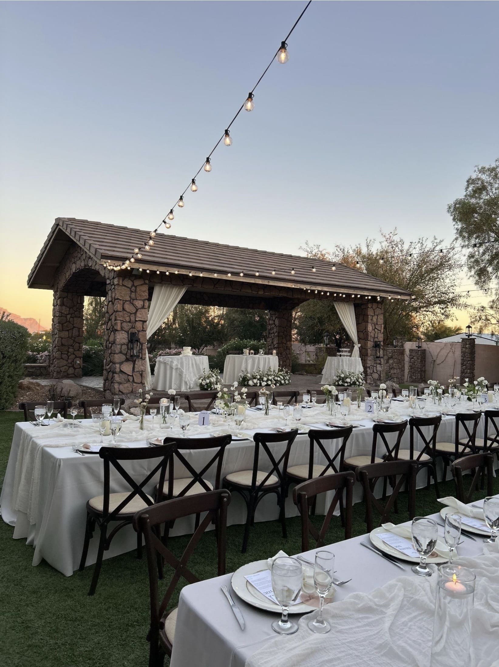 Dinner setup at superstition manor 