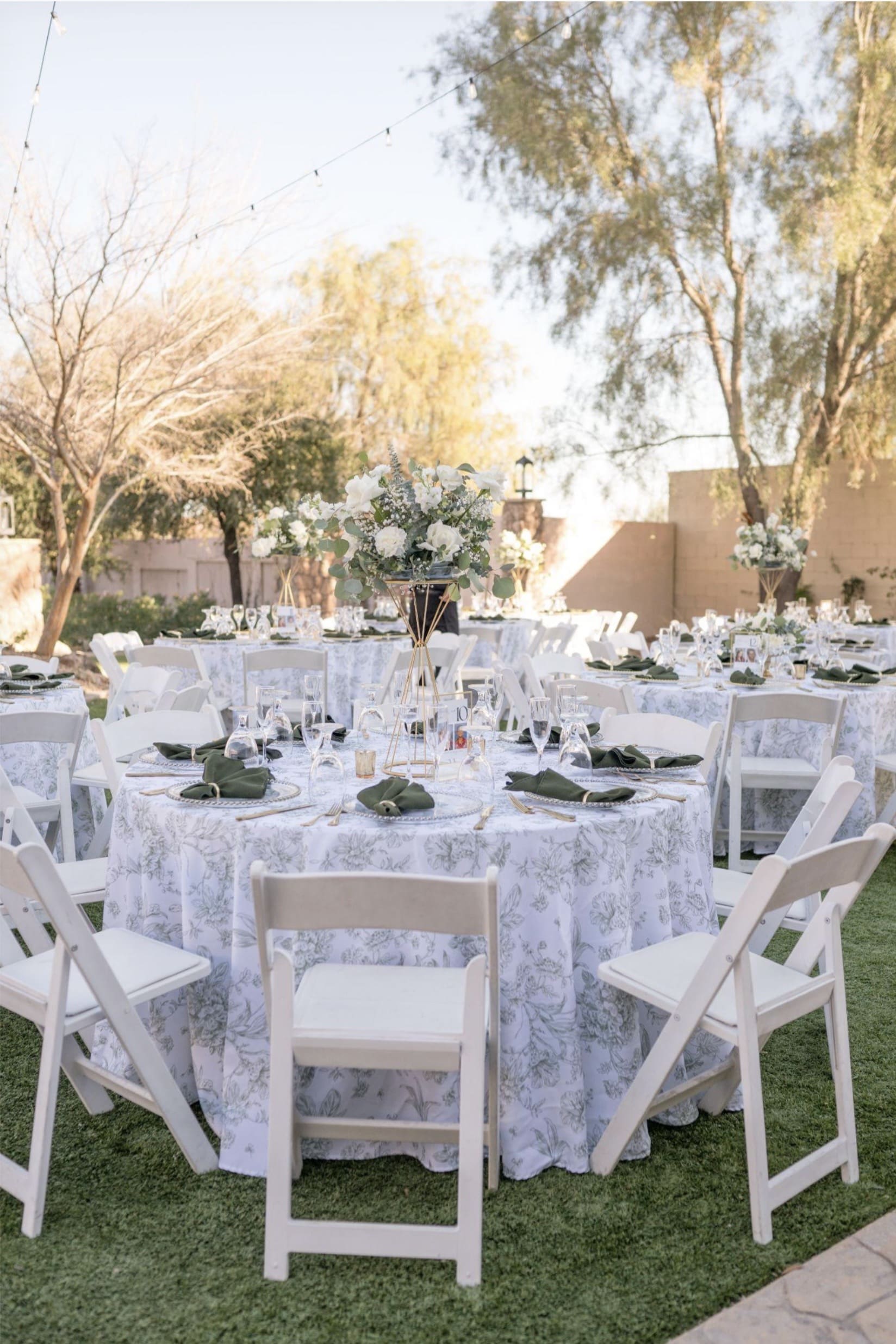 Dinner setup at superstition manor