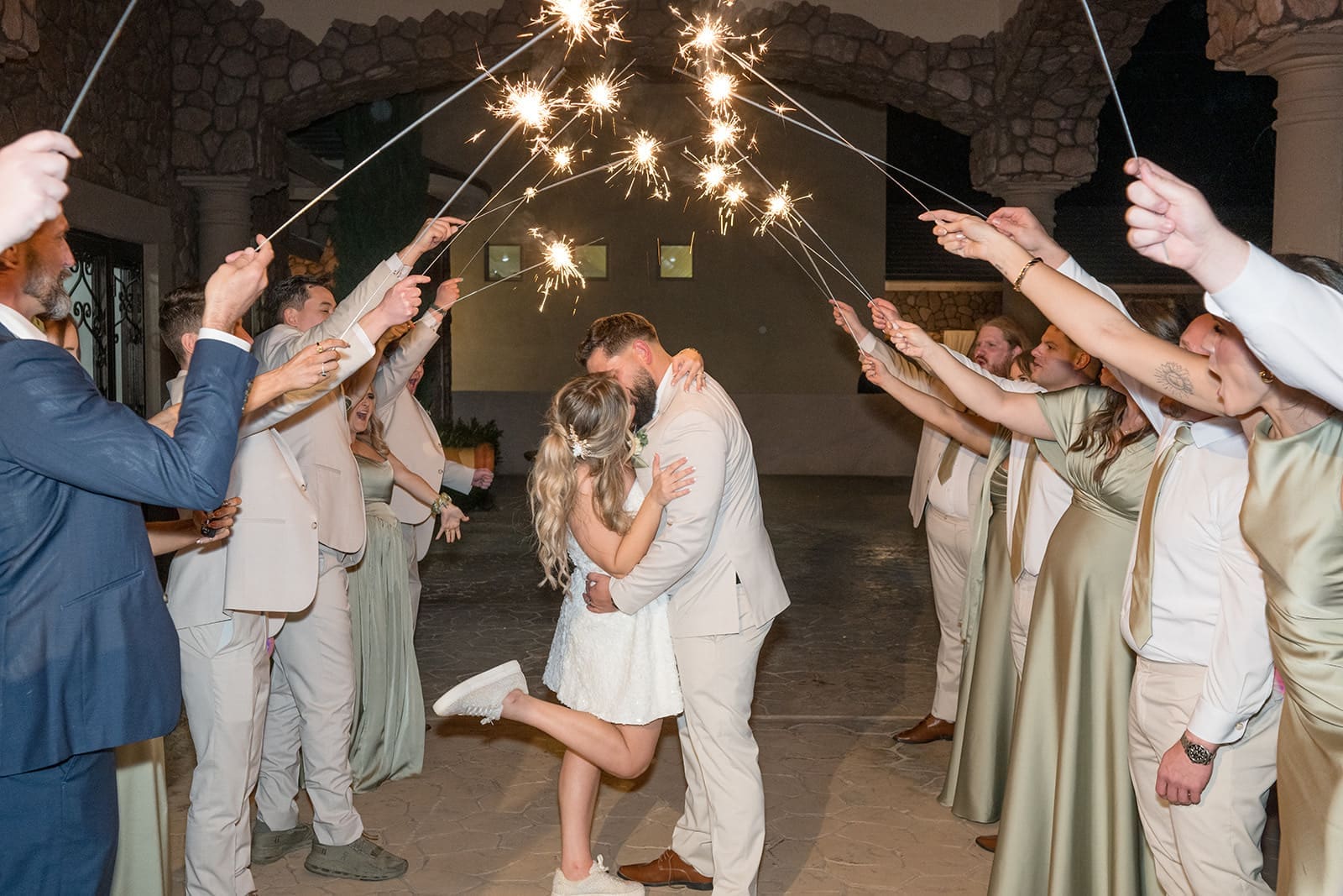 Wedding sparklers at superstition manor