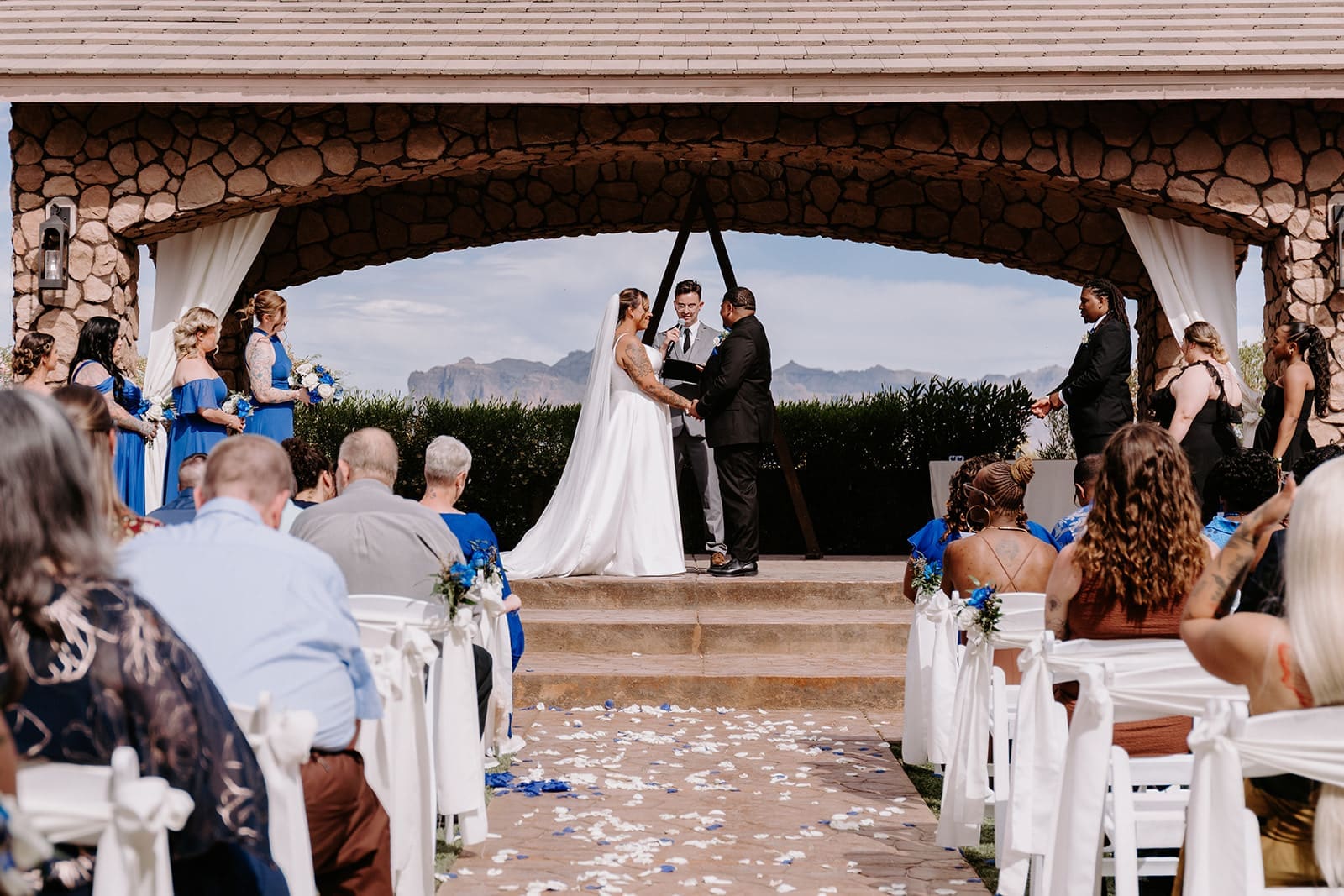 Ceremony yard at superstition manor 