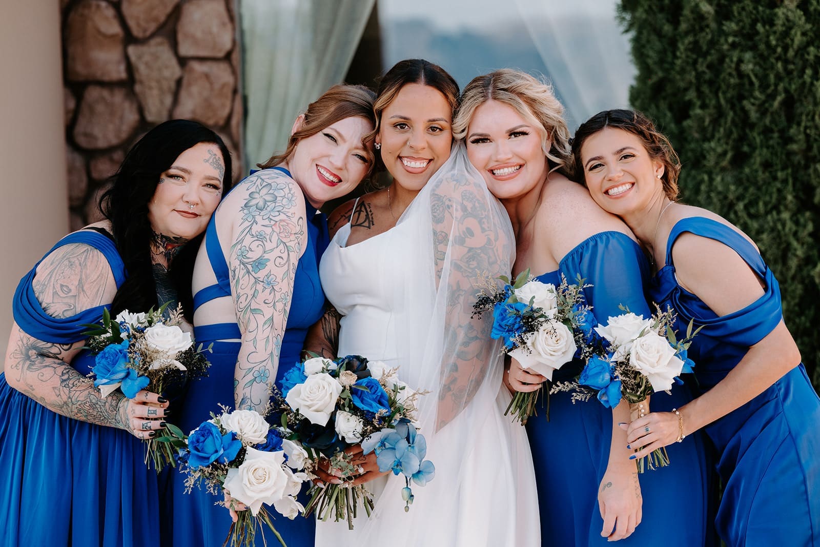 Bridal party in blue 