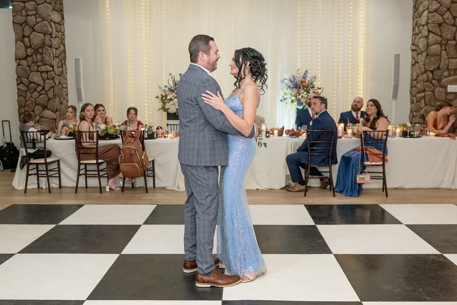 Bride and groom dance