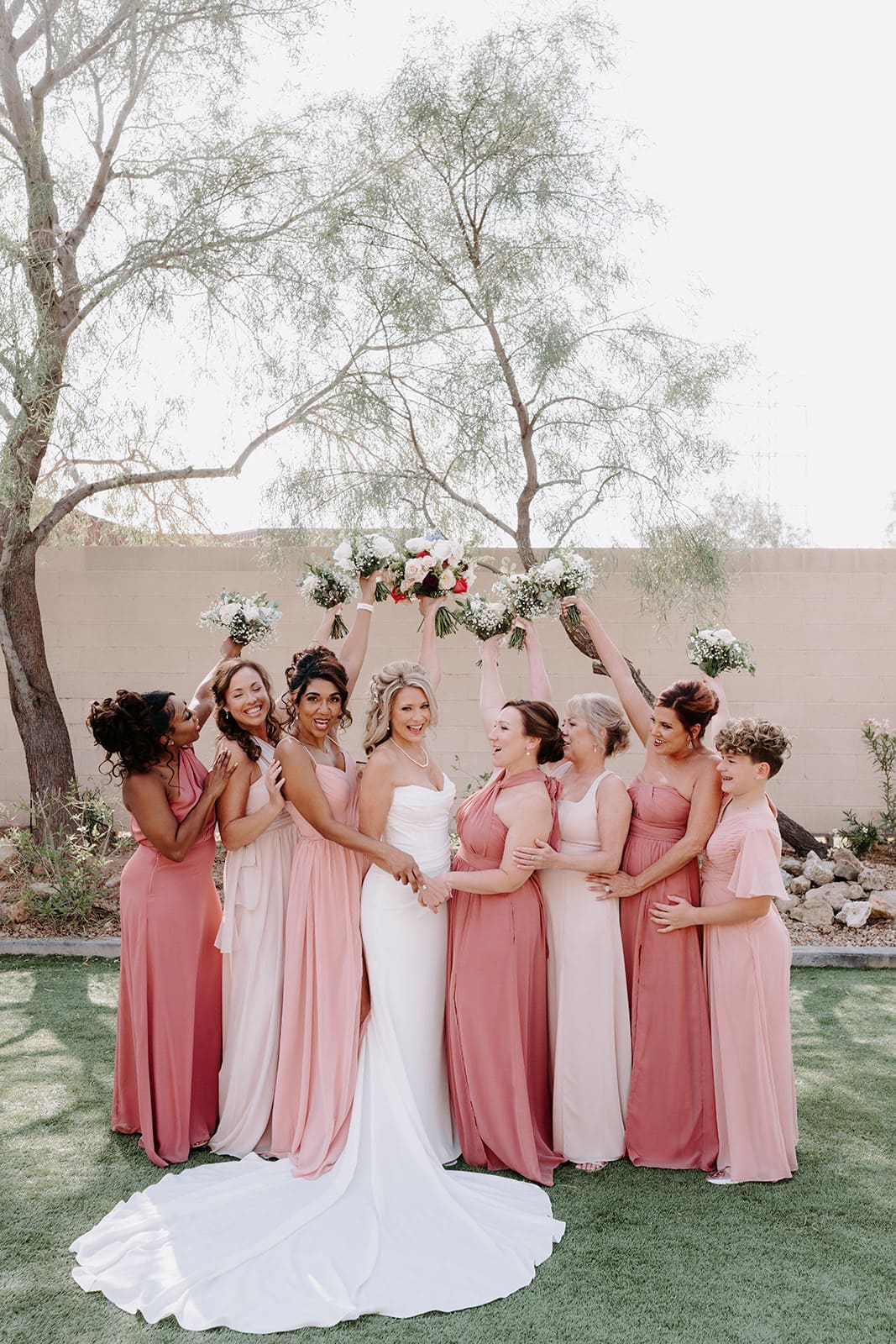 Bridal party at superstition manor