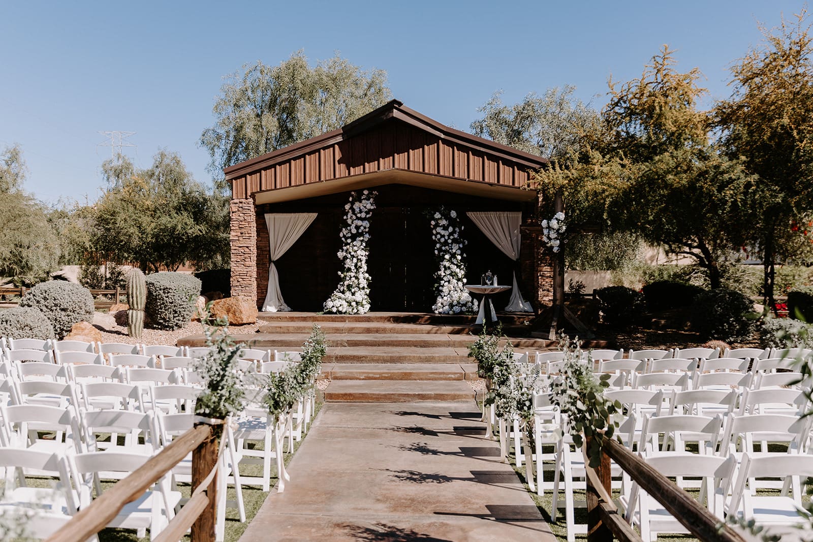 Barn ceremony yard at superstition manor 