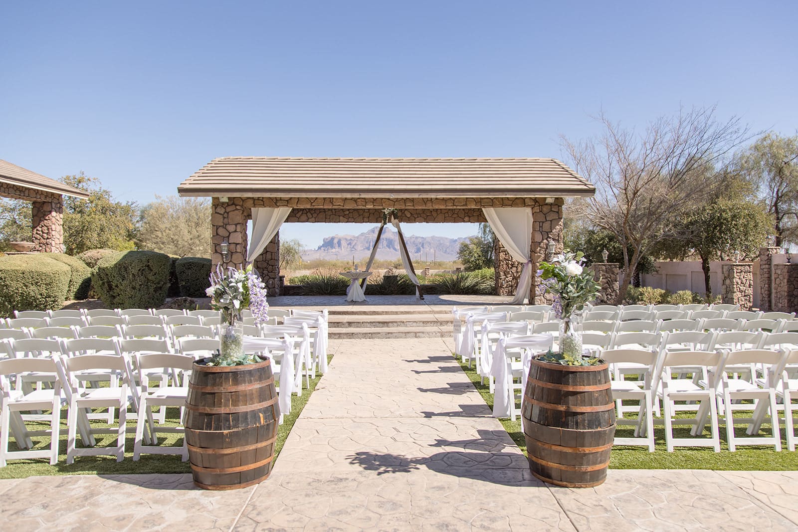 Ceremony yard at superstition manor 