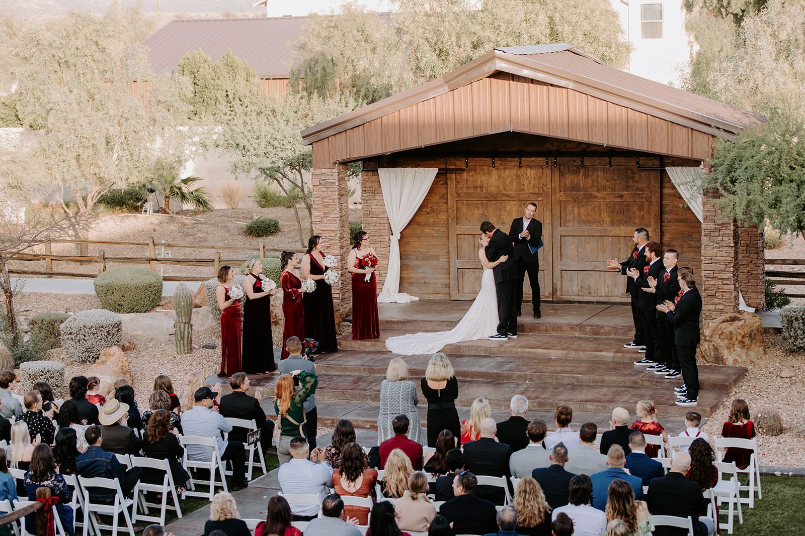 The barn ceremony yard at superstition manor 