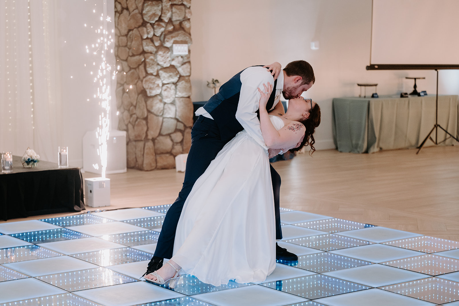 Bride and groom reception dance 