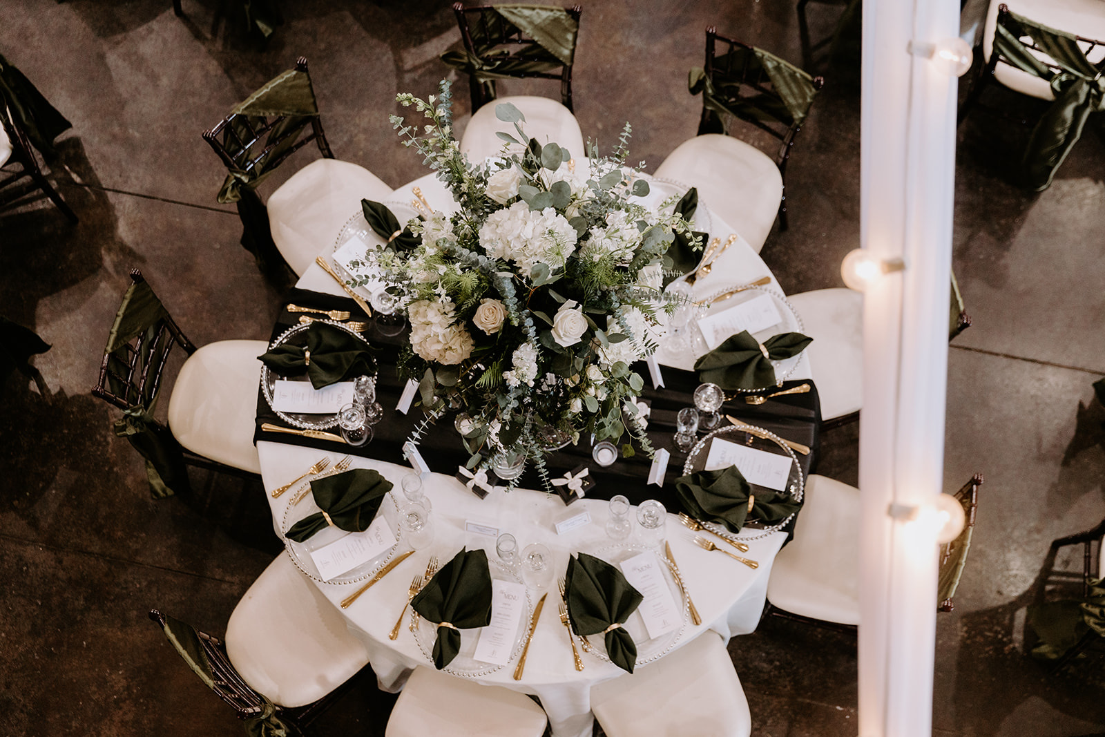 Reception table decor 