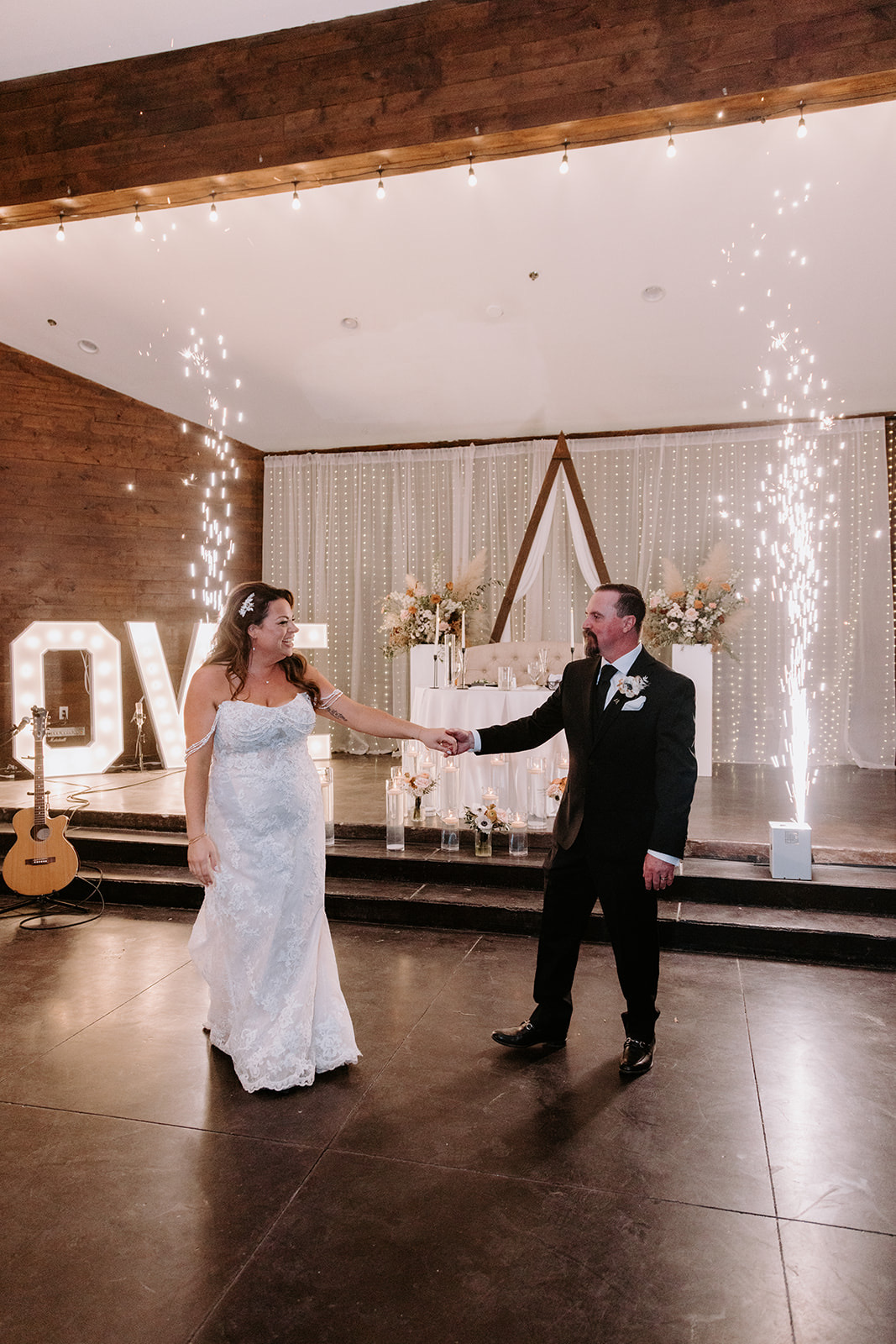 Bride and groom dance