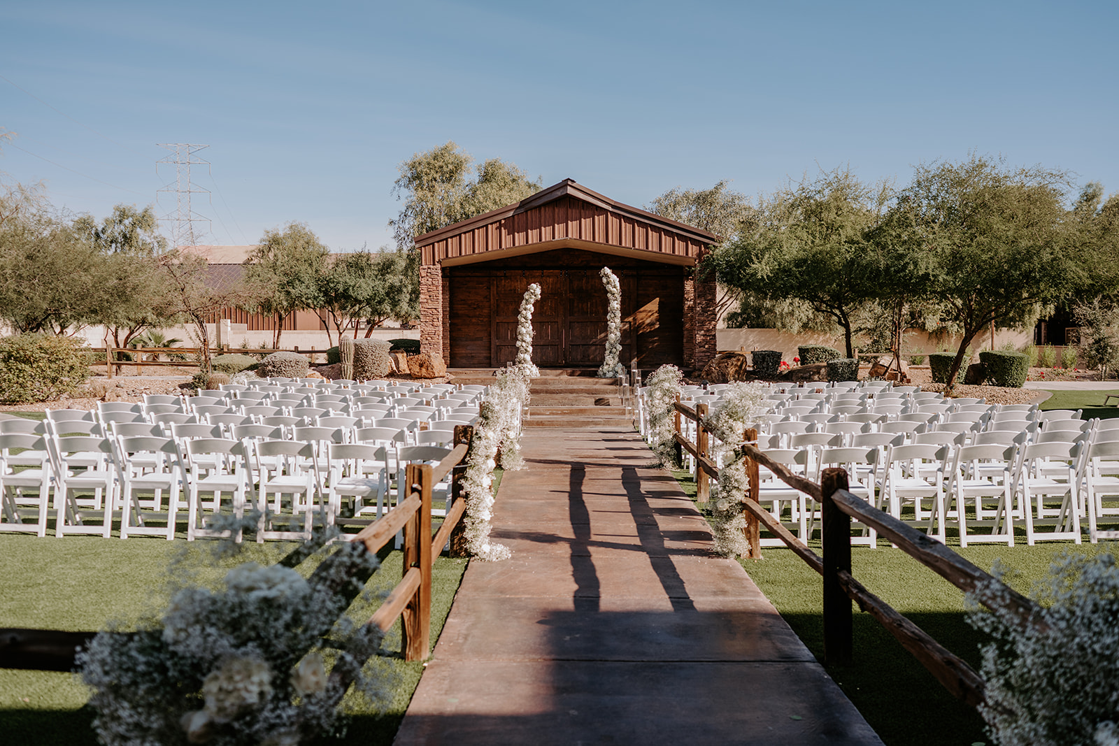 Barn ceremony yard at superstition manor