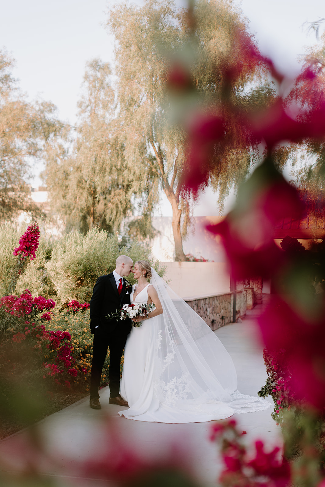 Bride and groom portraits at superstition manor 