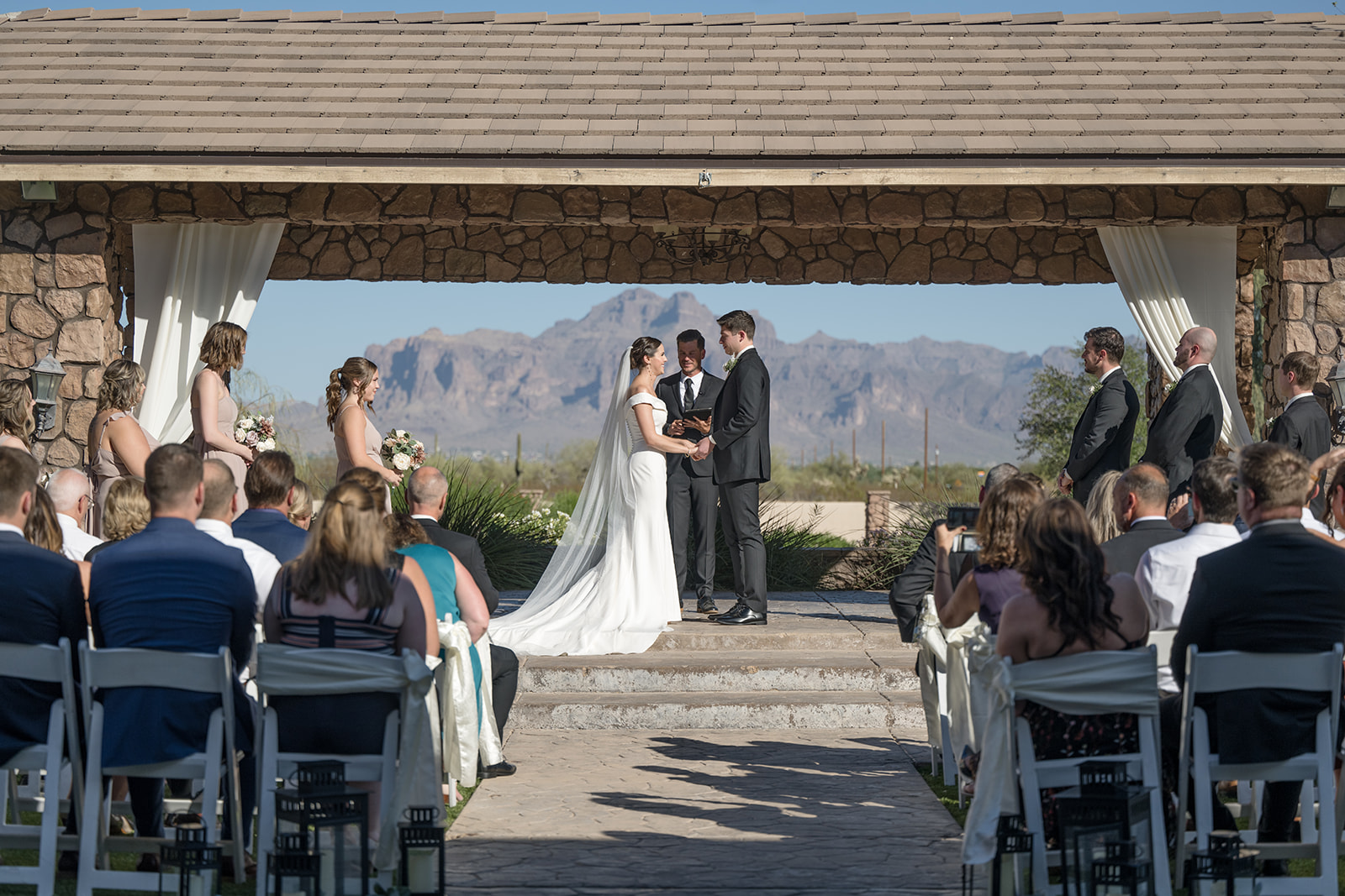 Wedding ceremony at superstition manor