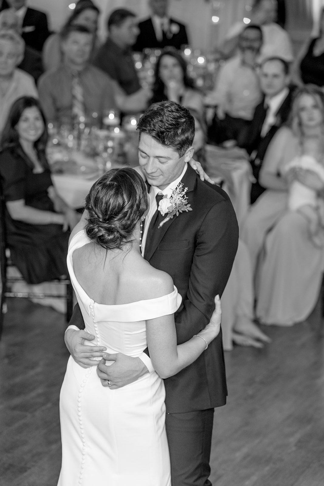 Bride and groom dance at superstition manor