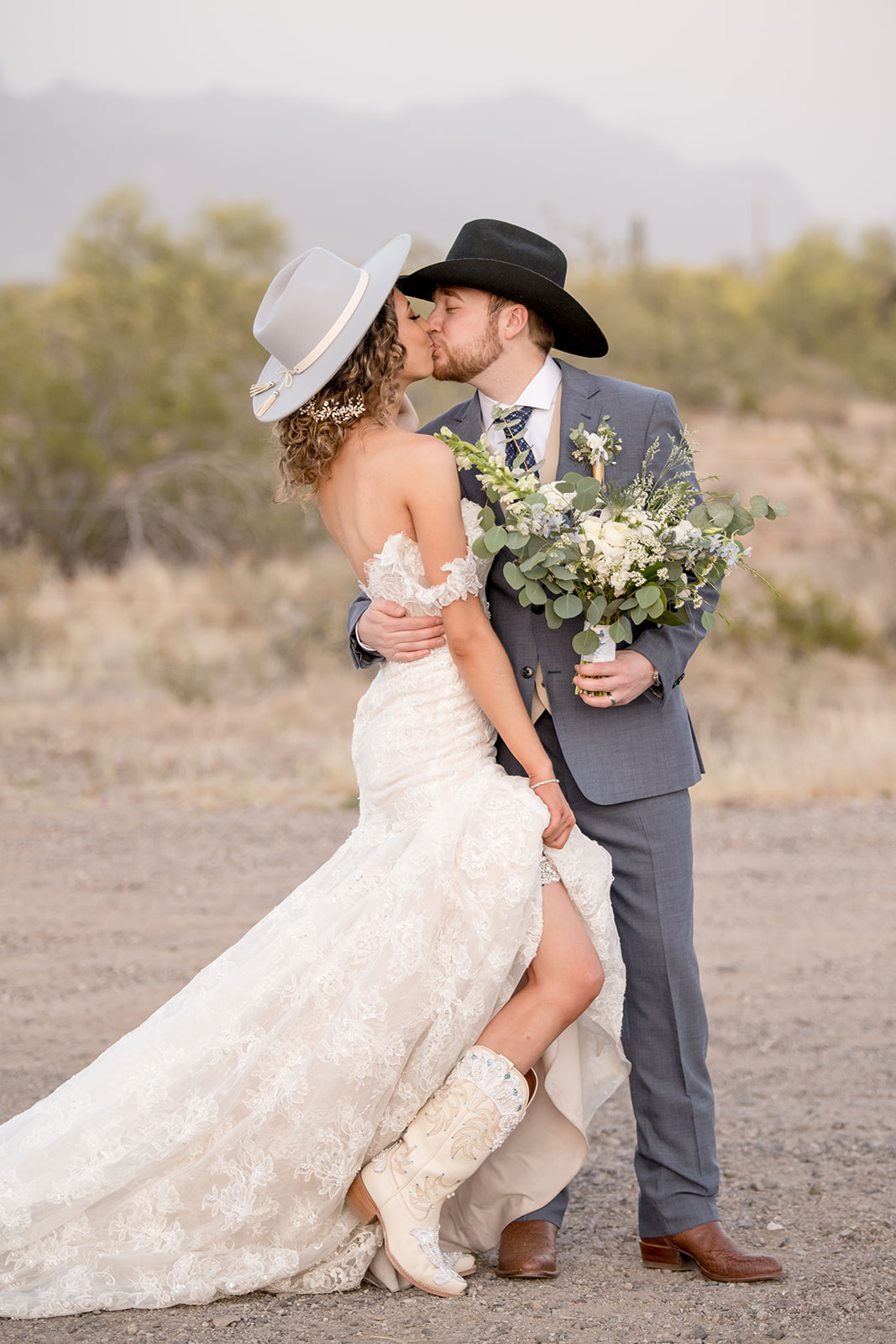 Western style wedding portraits 