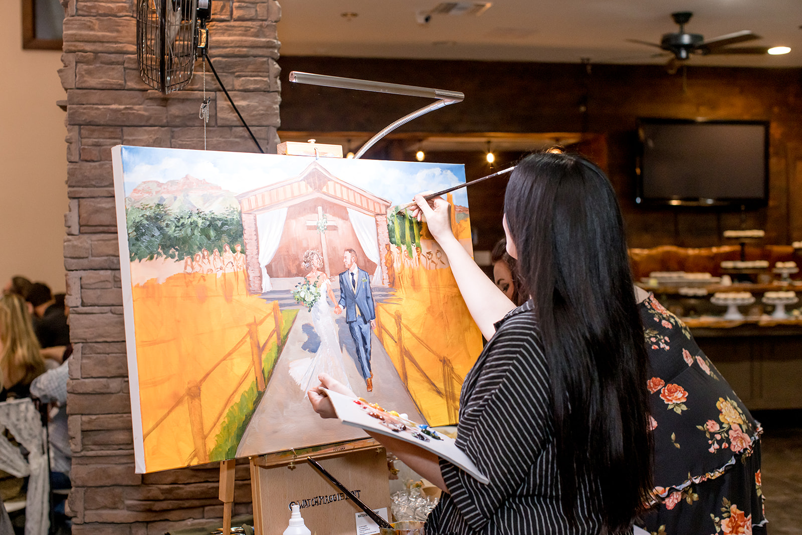Live painting artist of wedding ceremony 