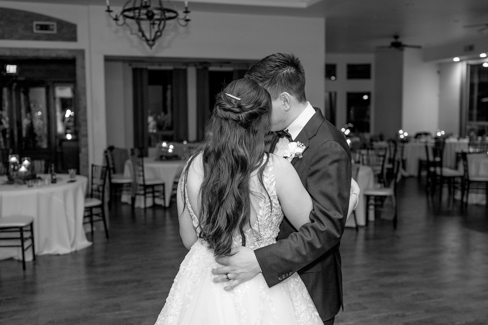 Bride and groom private dance