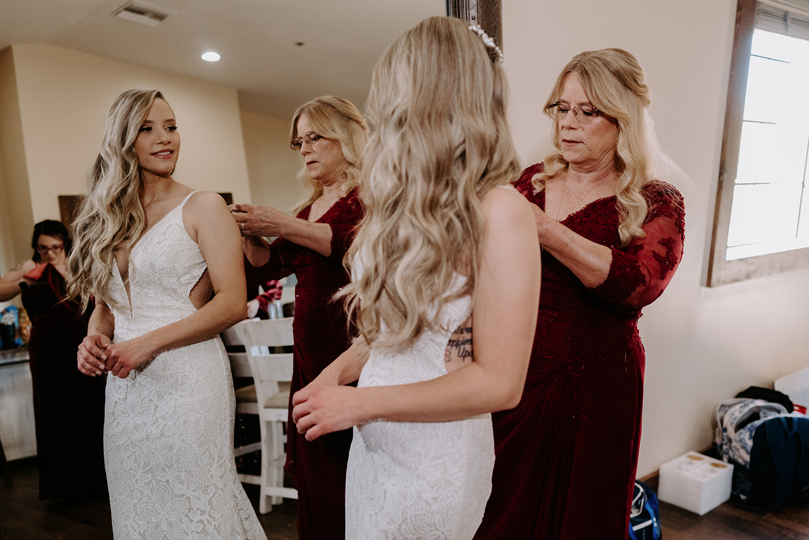 Bride in getting ready suites
