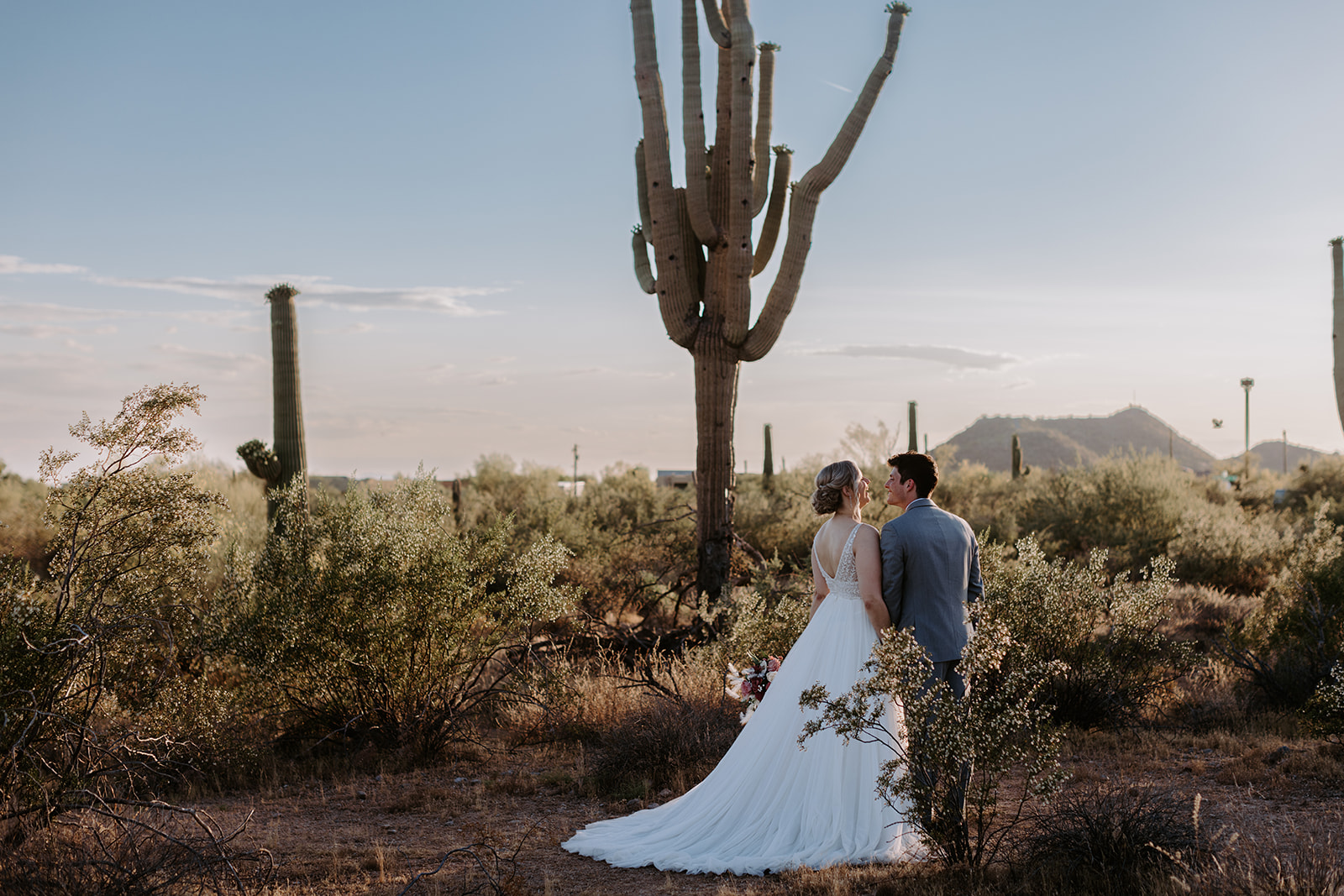 Desert bride and groom portraits