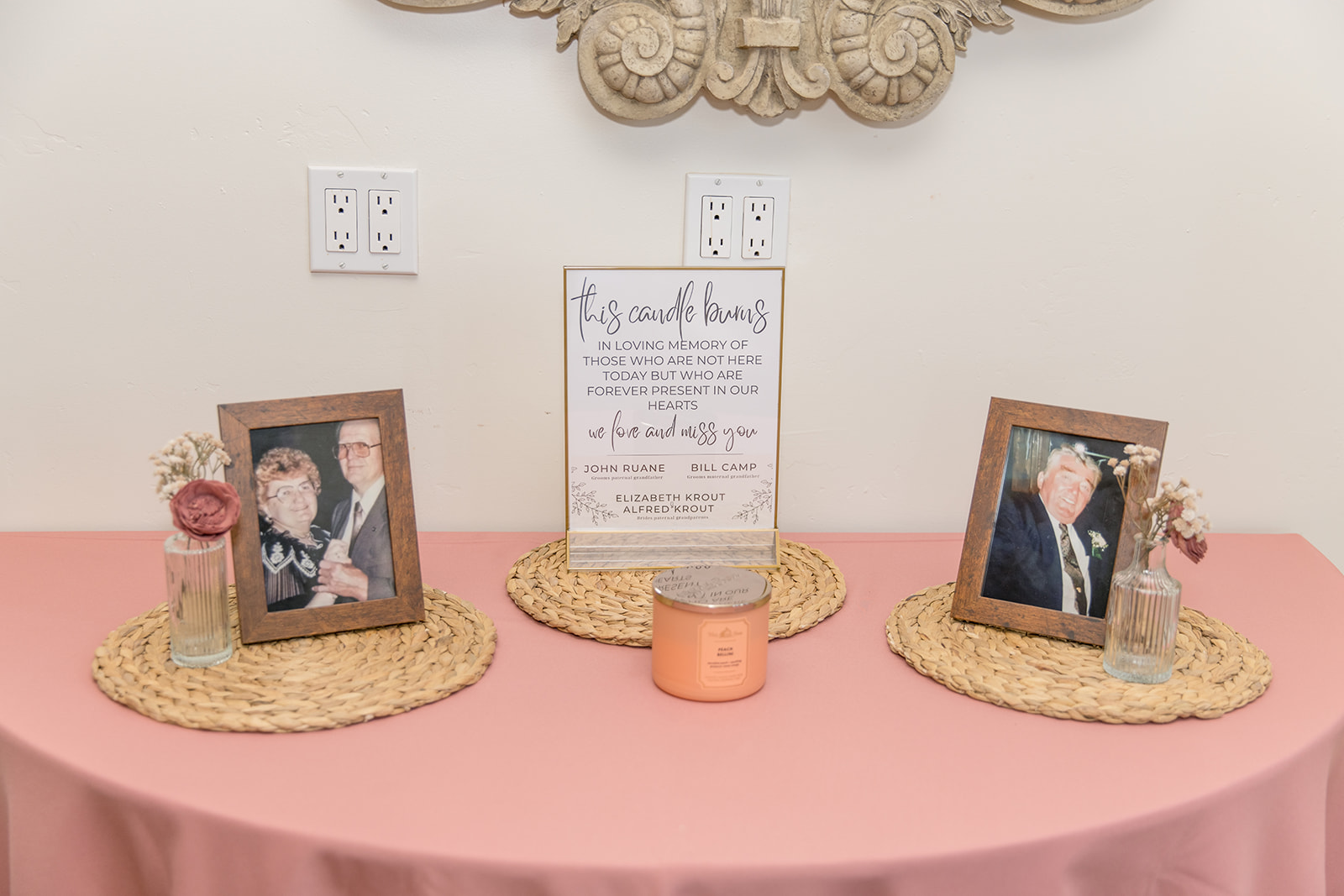 Portrait table for missing family members