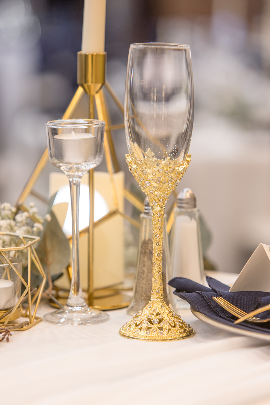 Bride and groom champagne glass